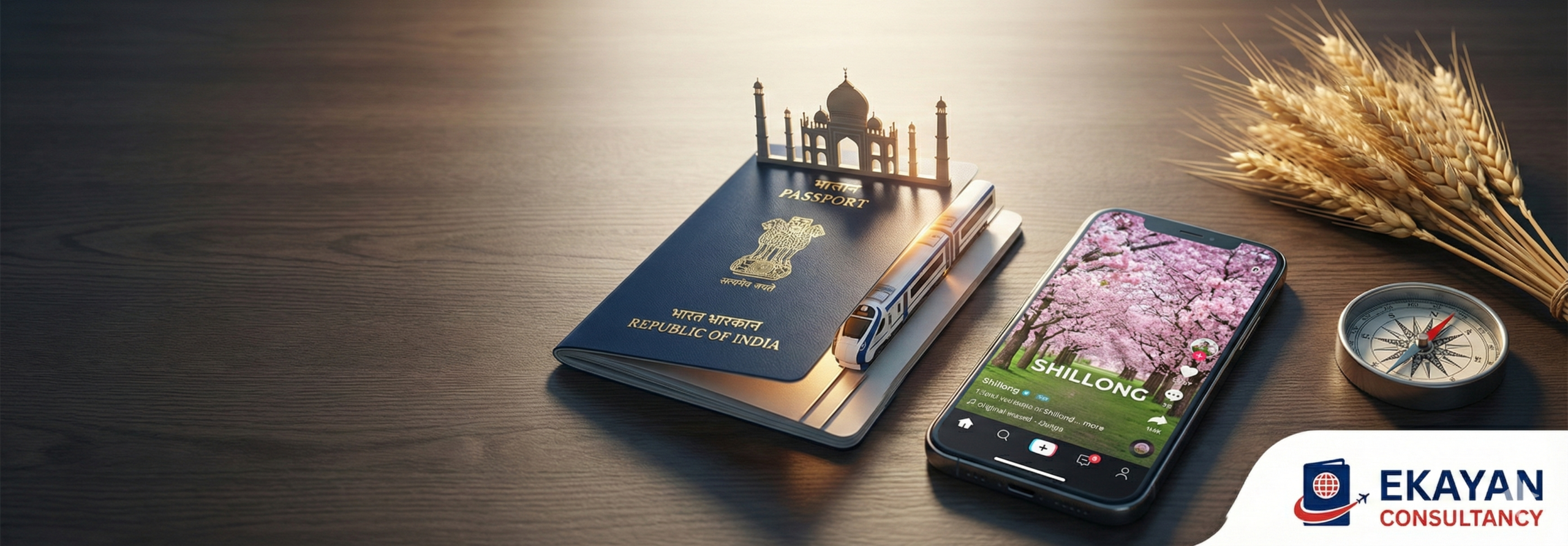 A professional and festive visual representing National Tourism Day 2026, marking a significant milestone for Ekayan Consultancy Private Limited. The image features an Indian passport as a gateway to India’s evolving travel landscape, showcasing icons like the Taj Mahal and Vande Bharat Express. Nirav Solanki, Founder and CEO of Ekayan Consultancy in Bhavnagar, Gujarat, provides an ultimate guide to responsible and immersive travel in 2026. As the best passport agent in Bhavnagar, Ekayan specializes in helping travelers with new passport applications, renewals, and Tatkaal services. The visual highlights modern trends like 'Phenomena Tourism' and the digital takeover of travel bookings, reinforcing Ekayan's 'Trust-First' approach and 'Zero-Rejection' philosophy. This SEO-optimized description targets keywords such as 'National Tourism Day 2026,' 'Passport Agent Bhavnagar,' 'India Travel Trends,' and 'Ekayan Consultancy,' illustrating how the firm serves as a trusted bridge for Indian travelers aiming to explore both domestic heritage and global destinations.